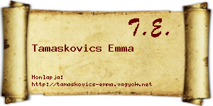 Tamaskovics Emma névjegykártya